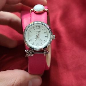 Fossil leather wrap watch